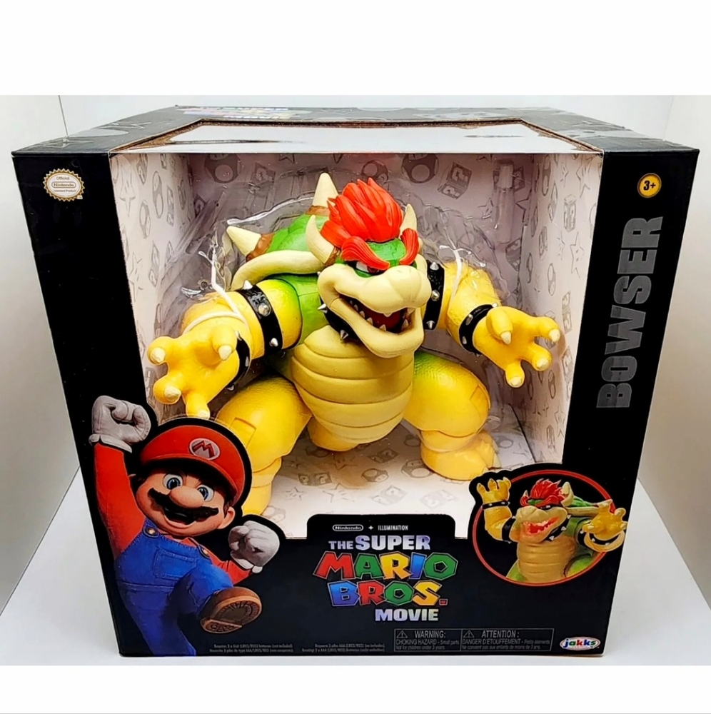 NEW SUPER MARIO BROS MOVIE BOWSER 7" Fire Breathing Figure NINTENDO ILLUMINATION